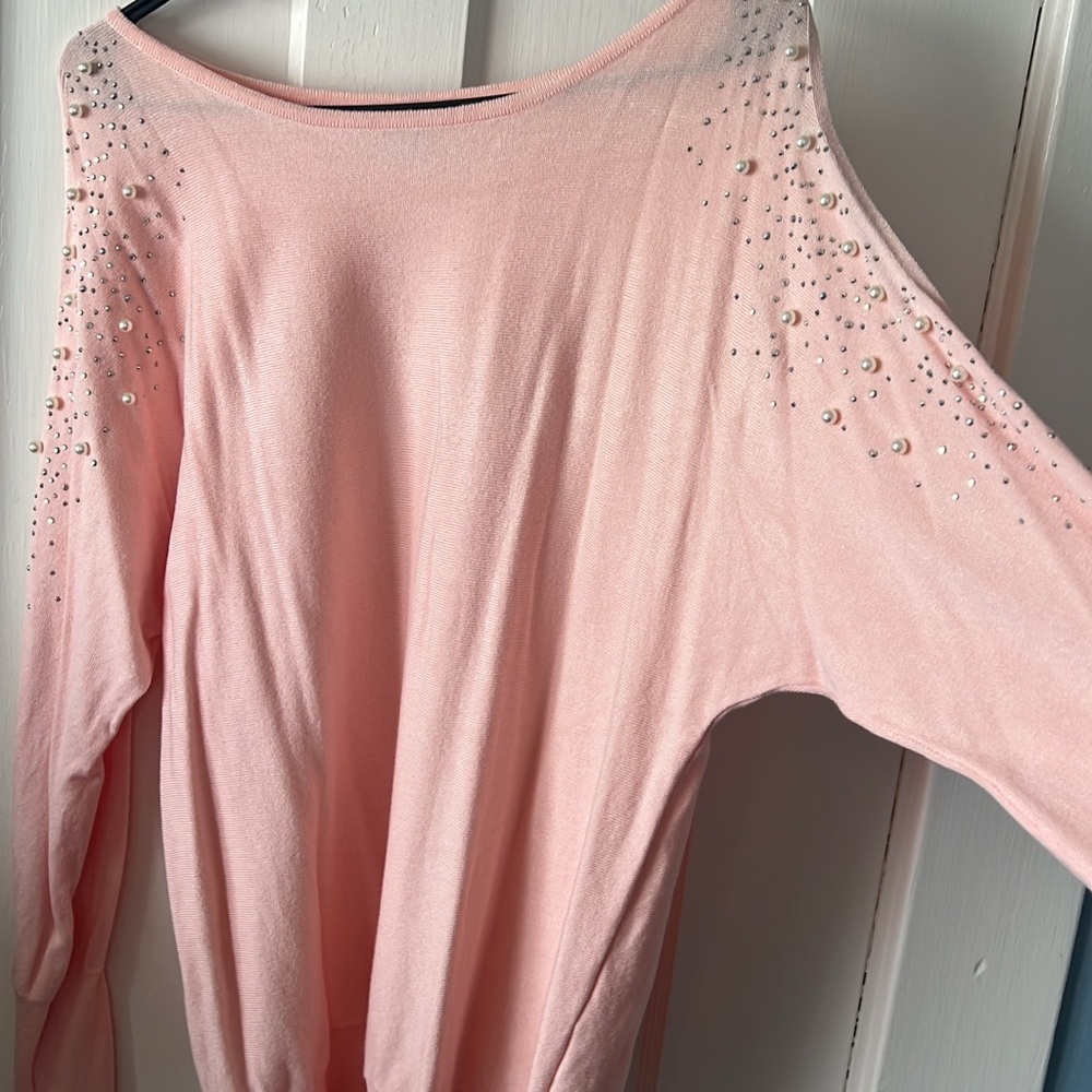 Pink Embellished Sweater